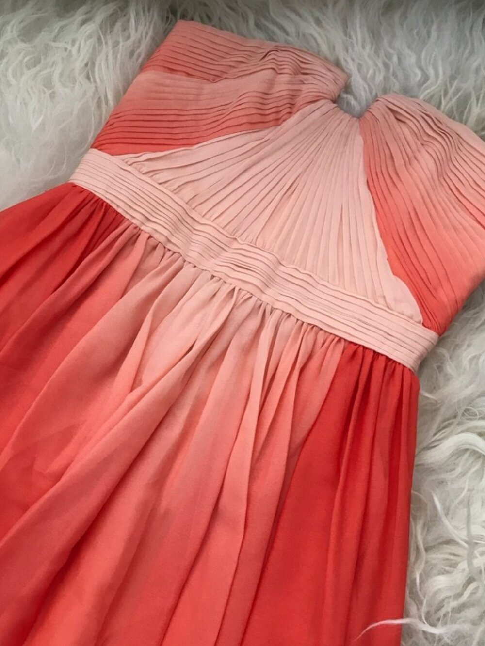 HALSTON HERITAGE Chiffon Ombre Strapless Dress 0061 - Picture 7 of 7